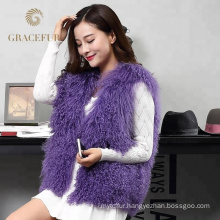 Hot Selling mongolian woman real fur vest in style